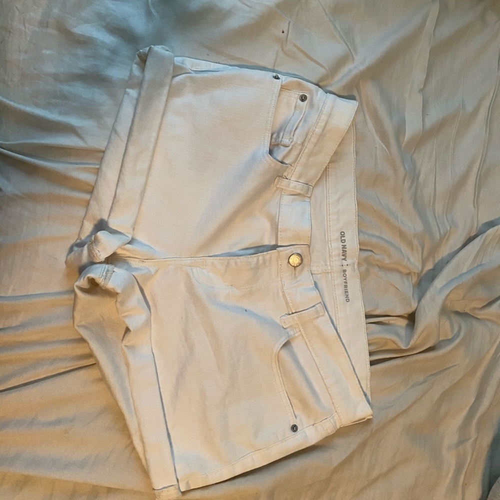 White Boyfriend Jean Shorts